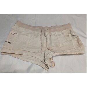PacSun Cargo Shorts Women Medium Cream Good Low Rise E-Waist Y2K Utility Micro